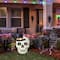 Glitzhome® 38" Lighted Halloween Metal Skull Yard Stake with Timer